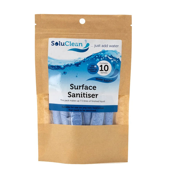 SoluPak Surface Sanitiser Sachet - Pack of 10