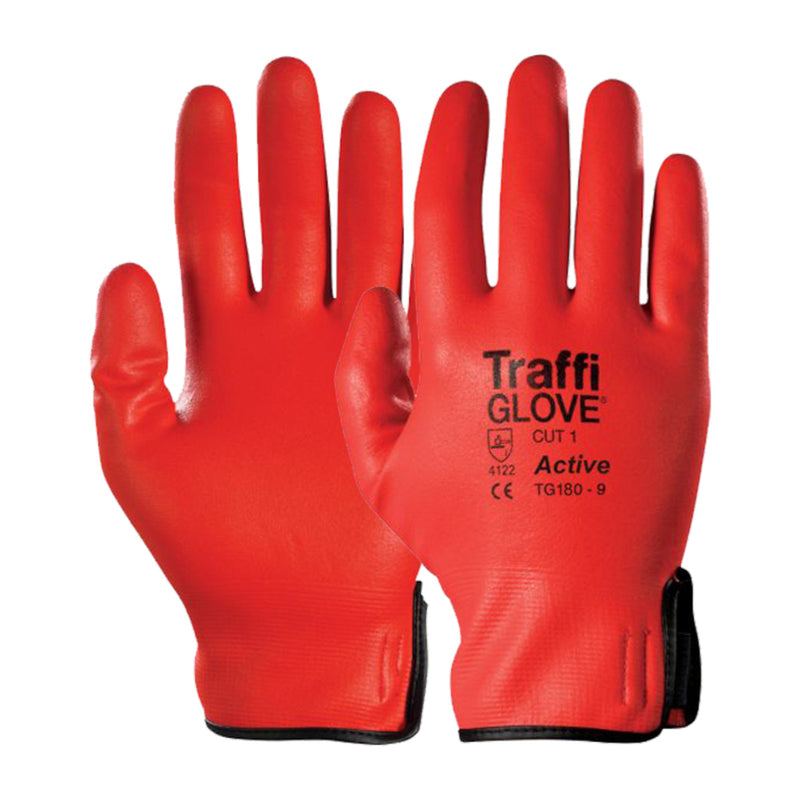 Traffi TG180 Active Red Glove - (Size 10)