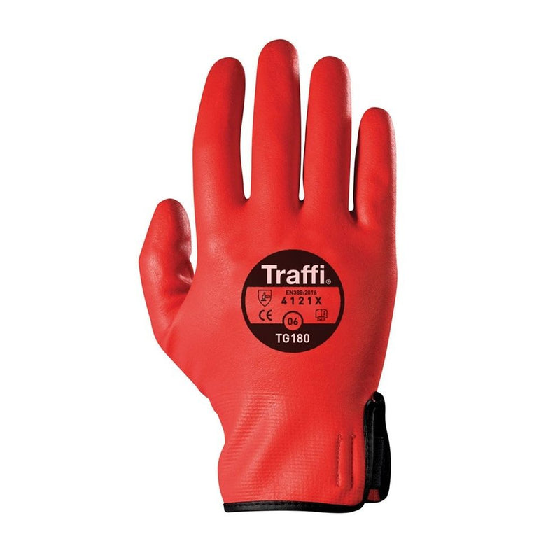 Traffi TG180 Active Red Glove - Size 10