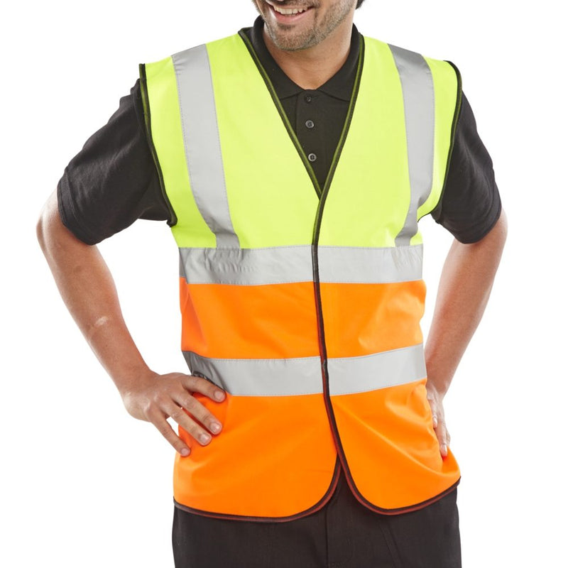 Hi Vis Two Tone Waistcoat - Yellow / Orange