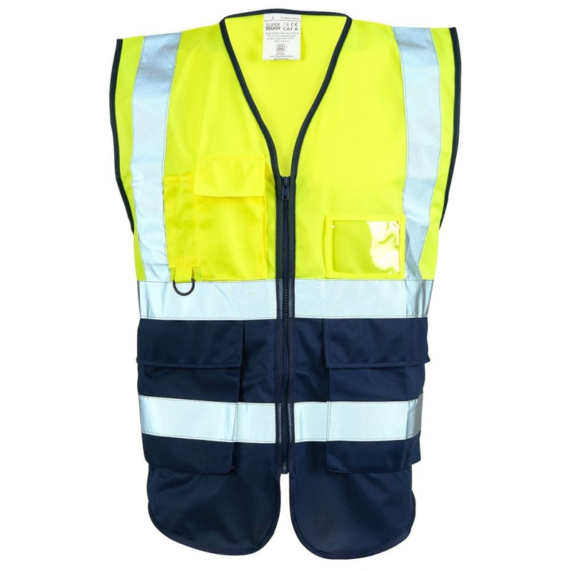 Hi Vis Waistcoat 2 Tone - Yellow/Navy