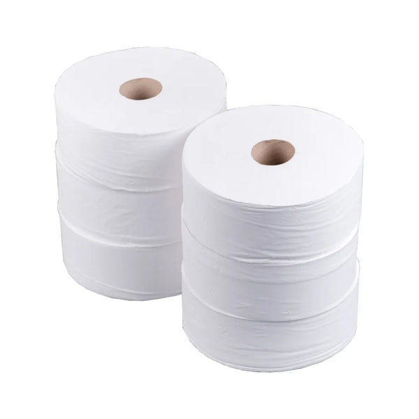 Midi Jumbo Toilet Roll - 240m - White - Pack of 6