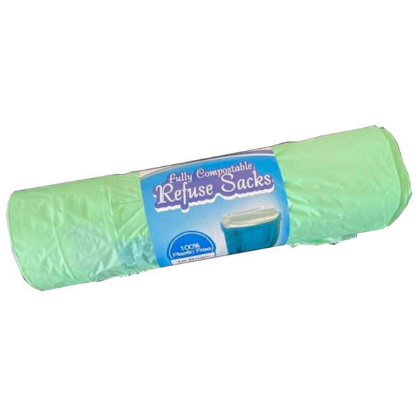 Compostable Food Waste Bin Liners - Green - Roll of 10