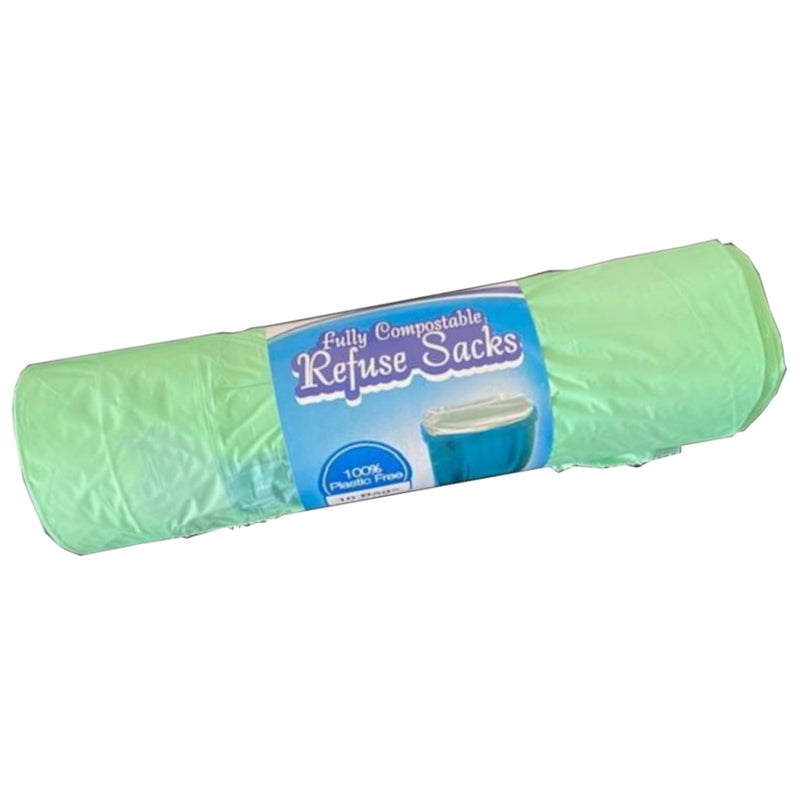 Compostable Food Waste Bin Liners - Green - Roll of 10