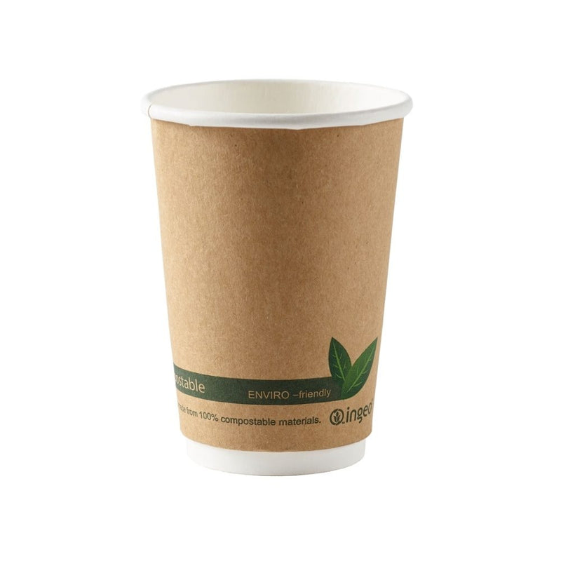 Kraft Compostable Double Wall Cup - Case of 500