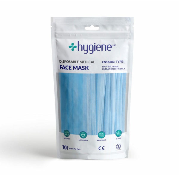 3 Ply Disposable Face Mask - Type I - Pack of 10