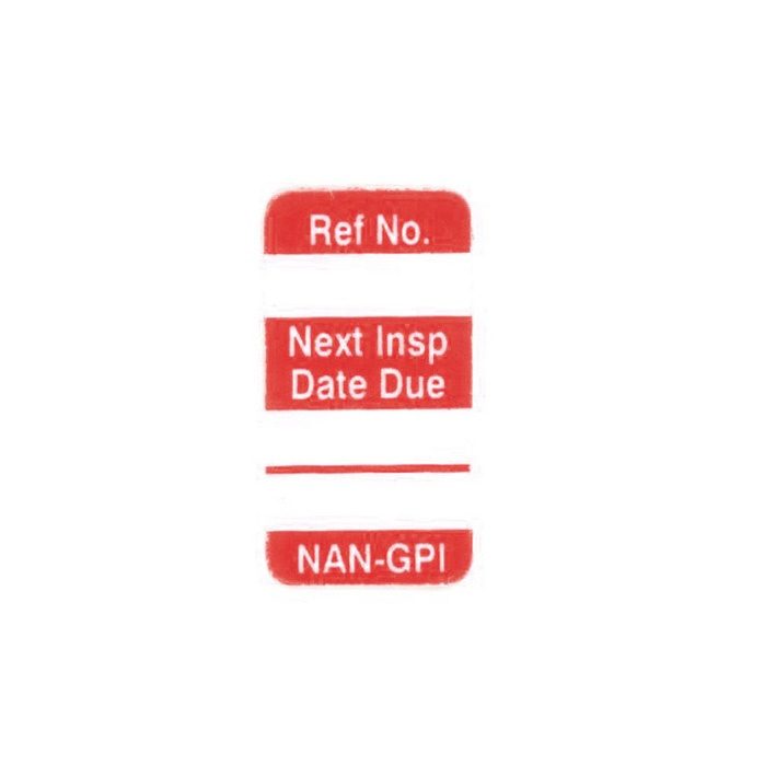 Scafftag Nanotag Insert - Red - Next Inspection Date