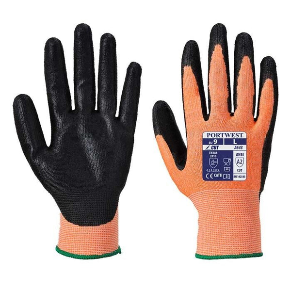 Portwest A643 Amber Cut Level B Foamed Nitrile Gloves