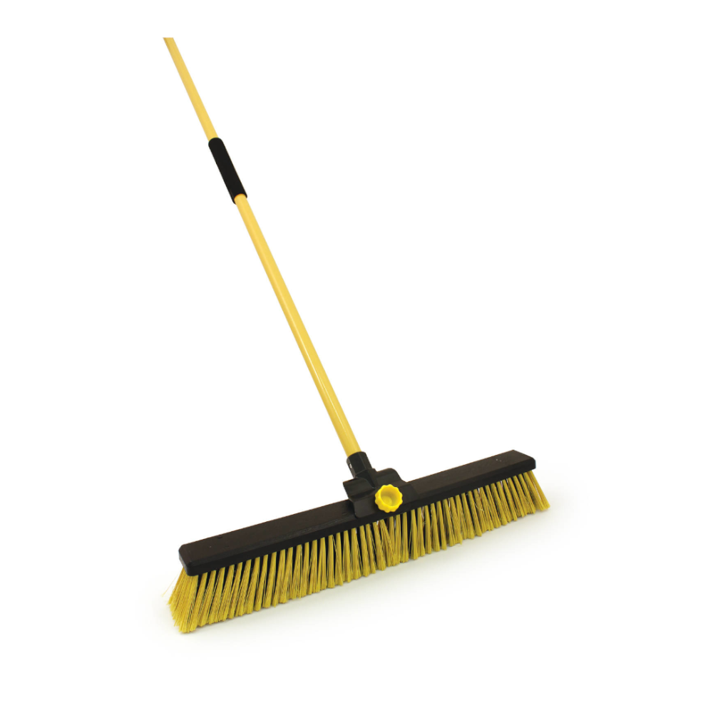 Bulldozer Soft/Stiff Broom With Metal Handle - 24" / 600mm