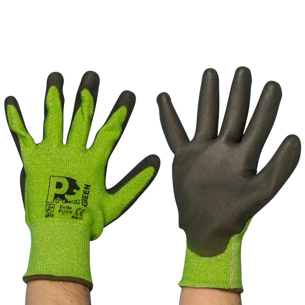 Coloursafe Green Cut Level C - PU Gloves