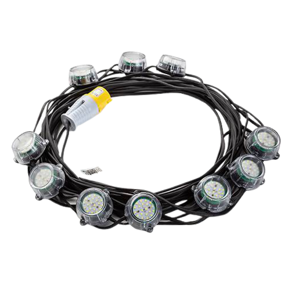 Defender Heavy Duty LED Encapsulated Festoon Lights - 22m - 110v