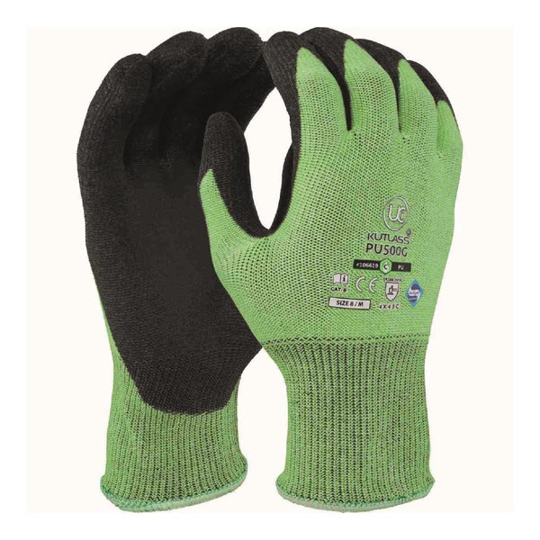 Green Cut Level C - PU Gloves