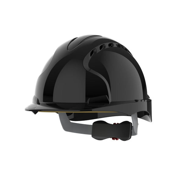 JSP EVO3 Vented Hard Hat With Wheel Ratchet - Black