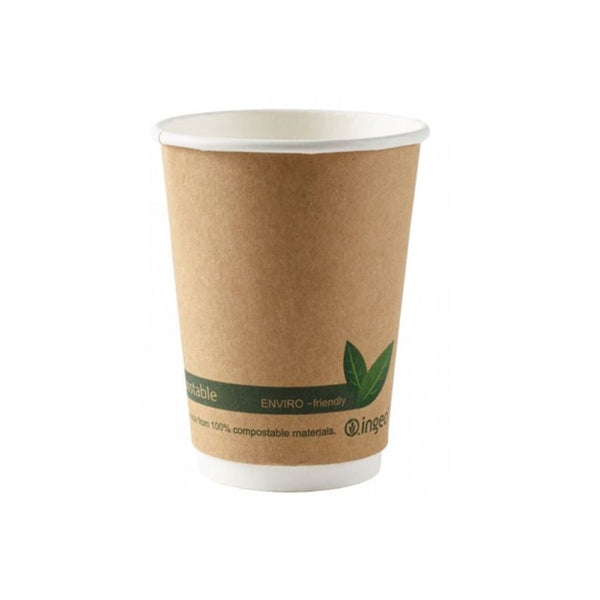 Kraft Compostable Double Wall Cup - Case of 500