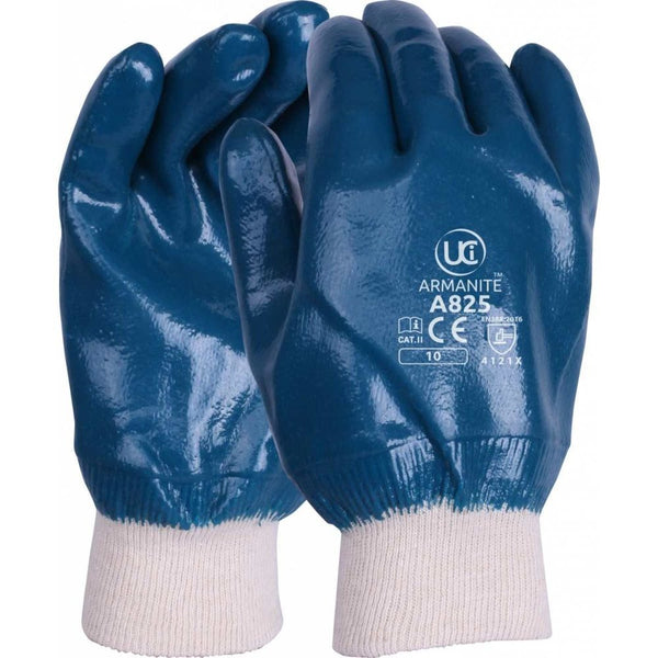 Nitrile Fully Dipped Heavy Duty Blue Gloves - Size 10