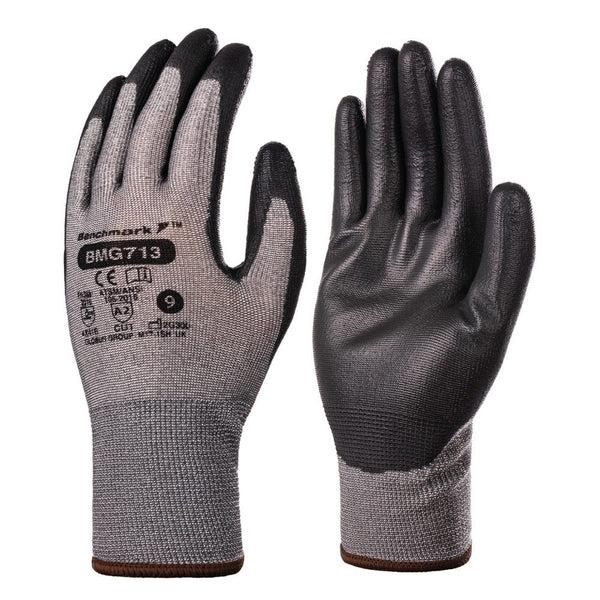 PU Coated Cut Level B Gloves - Grey/Black
