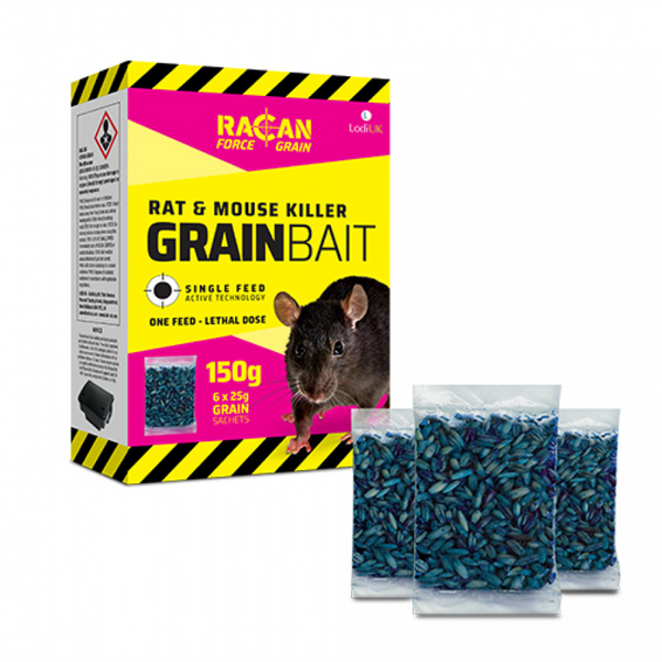 Racan Force Rat and Mouse Killer Grain - 6 x 25g Sachets