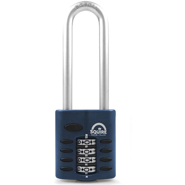 Squire Combination Padlock 4-Wheel Long Shackle - 40mm - HSQCP4025