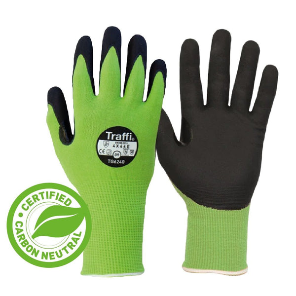 Traffi TG6240 LXT Washable Green Gloves - Size 9