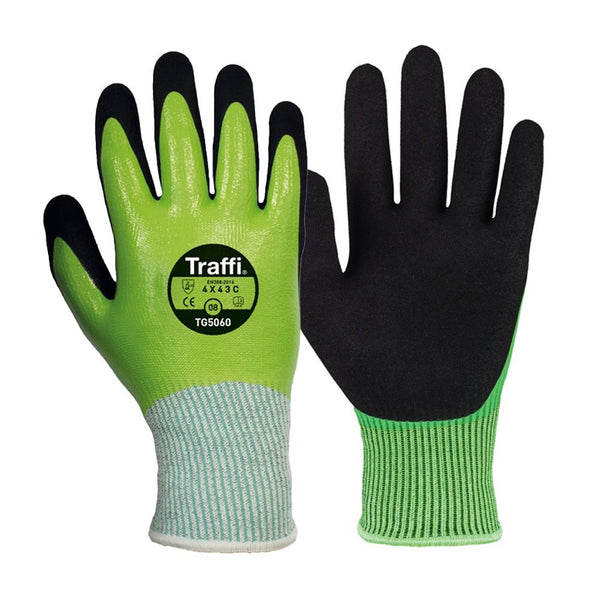 Traffi TG5060 Hydric Cut Level C Green Gloves