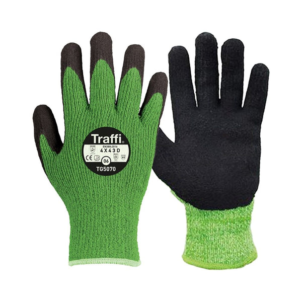 Traffi TG5070 Thermic Cut Level D Green Gloves