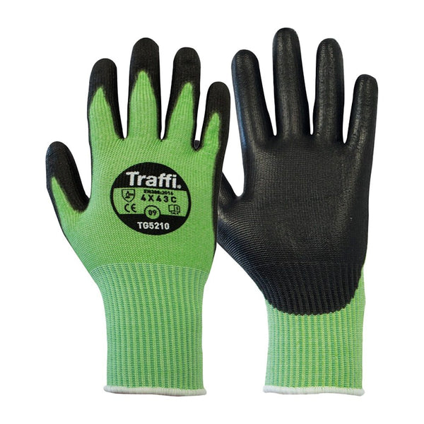 Traffi TG5210 Metric Cut C Green Gloves