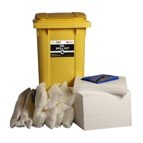 Tri Spill Oil Spill Kit - 240 Litre in Wheelie Bin