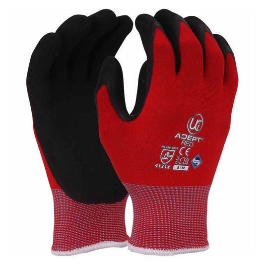 Adept - Red - Nitrile Foam Cut Level 1 Gloves